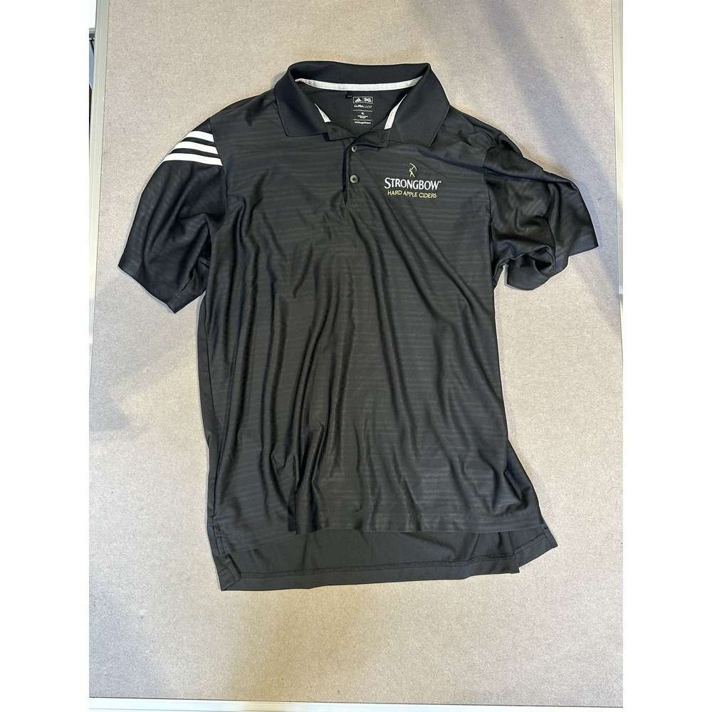 Adidas Strongbow Hard Apple Ciders Polo Shirt XL ClimaCool Black Promo Golf